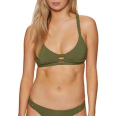 Seafolly Collective Gathered Strap Bralette Bikini Top Avocado