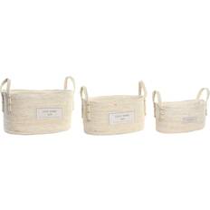 Dkd Home Decor "Korg set Bomull Fibrer (34 x 23 x 20 cm) Basket