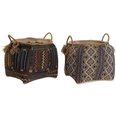 Dkd Home Decor Bomull Fibrer (2 antal) (41 x 41 x 40 cm) Basket