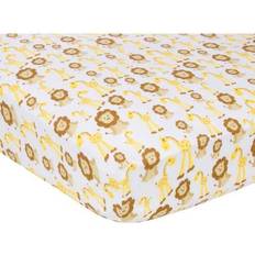 MiracleWear Muslin Cotton Crib Sheet Giraffes & Lions 28x52"