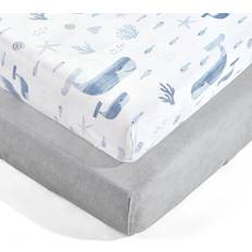 Lush Decor Seaside Soft & Plush Fitted Crib Sheet 2 Pack Set 28x52"