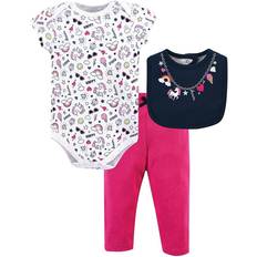 Little Treasures Bodysuit, Pant and Bib Happy Rainbow 3-Piece Set - Pink (10172250)