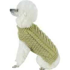 Petlife 'Swivel-Swirl' Heavy Cable Knitted Fashion Designer Dog Sweater