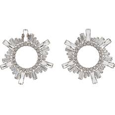 Amina Muaddi Begum Earrings - Silver/Transparent