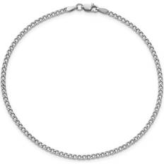 Macy's Curb Link Chain Anklet - White Gold