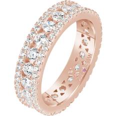 Suzy Levian Three Row Modern Ring - Rose Gold/Transparent