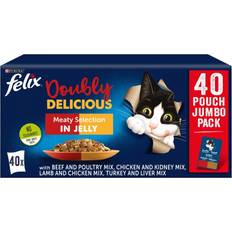 Pets Purina Felix Doubly Delicious Meaty Selection Wet Cat Food 40x100g