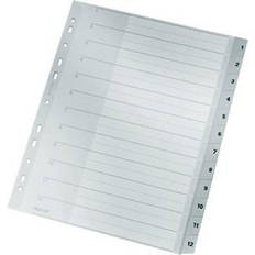 Leitz 1282 Index A4, Oversized 1-12 Polypropylene Grey 12 dividers 12820000