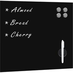 vidaXL Wall Mounted Magnetic Board Glass Black 60x60cm