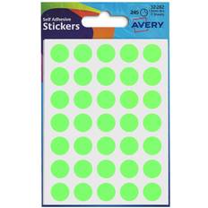 Avery Coloured Label Round 12mm Diameter Green 245 Labels 32-282