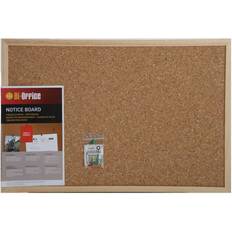 Green Bulletin Boards Bi-Office Cork Notice Board 585x385mm Pine, Pine