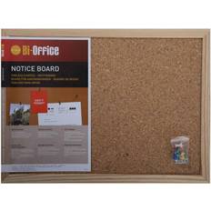 Green Bulletin Boards Bi-Office Cork Notice Board 400x300mm, Pine