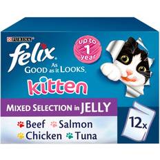 Purina Cats - Wet Food Pets Purina Felix As Good As it Looks Kitten Mixed Selection in Jelly Pouches 12x100g