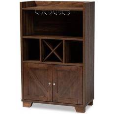 Doors Liquor Cabinets Baxton Studio Carrie Liquor Cabinet 79x124.6cm