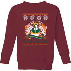 Elf Christmas Cheer Kids' Sweatshirt Burgundy 11-12 Burgundy