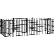 vidaXL Outdoor Dog Kennel Steel 19.35 mÂ²