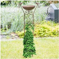 HI Bird Feeder with Plant Support Brown