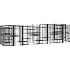 vidaXL Outdoor Dog Kennel Steel 14.75 mÂ²