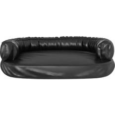 vidaXL Ergonomic Foam Dog Bed Black 75x53