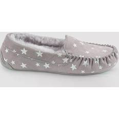 Pink - Women Moccasins Just Sheepskin Regent Star Suede Moccasin Slippers