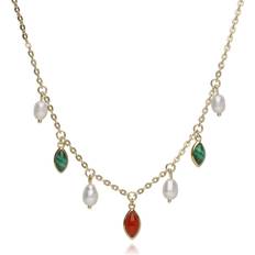 Gemondo ECFEWâ¢ Creator Dyed Carnelian Necklace - Silver/Pearls/Multicolour