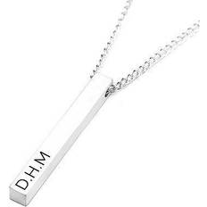 Treat Republic Men's Solid Bar Necklace - Silver