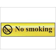 Small Boxes Scan No Smoking Polished Brass Effect 200 x 50mm Small Box