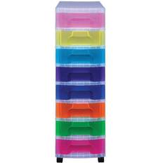 Really Useful Boxes 8-Drawer Tower Clear/Rainbow Storage Box 8pcs