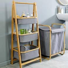 Small Boxes Grey and Bamboo 3 Tier Unit Bathroom Unit Small Box