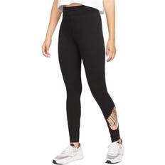 Red - Women Tights Nike Womens/Ladies Essential Printed High Waist Sports Leggings (Black)