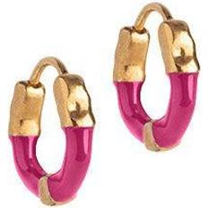 ENAMEL Copenhagen Lina Small Hoops - Gold/Pink