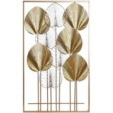 Dkd Home Decor Wall Golden Metal Leaf of a plant (54 x 5 x 91,5 cm) Wall Decor