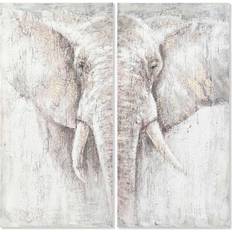 Dkd Home Decor Elephant Colonial Framed Art 120x120cm 2pcs