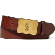 Belts Polo Ralph Lauren Pony Plaque Leather Belt - Brown