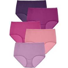 Comfort Choice Plus Women's Nylon Brief 5-Pack in Multi Pack (Size 11) Underwear