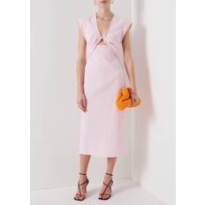 Derek Lam 10 Crosby Barbara Twist-Front Midi-Dress Pale Lilac