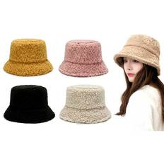 Yellow Hats Soft Teddy Winter Bucket Hat