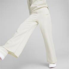 Puma ESS embroidery wide women's trousers, White