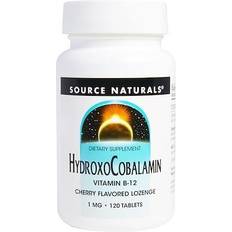 Source Naturals HydroxoCobalamin Vitamin B12 Cherry Flavored Lozenge 1 mg 120 Tablets