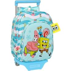 SpongeBob 3D School Bag with Wheels Stay positive Blue White (26 x 34 x 11 cm)