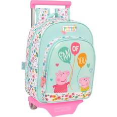 Peppa Pig School Rucksack with Wheels Cosy corner Light Blue (26 x 34 x 11 cm)