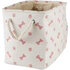 Contemporary Home Living Imports CAMZ12457 Paw & Bone Rectangle Pet Bin, Rose