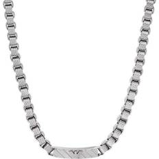 Emporio Armani Logo ID Chain Necklace - Silver