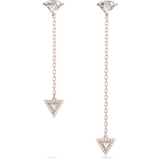 Swarovski Ortyx drop earrings, Triangle cut, White, Rose gold-tone plated