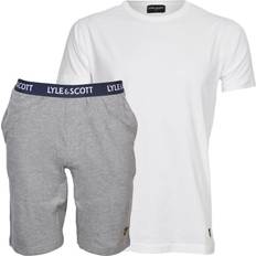 White Pyjamas Lyle & Scott Charlie Lounge Set White/Grey