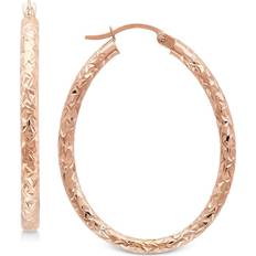 Saks Fifth Avenue Textured Oval Hoop Earrings - Rose Gold