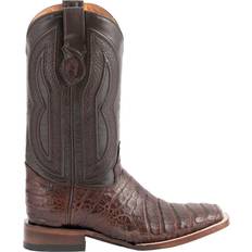 Ferrini Belly Caiman Chocolate Square Toe Cowboy Boots 2E