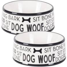 Zingz & Thingz Imports CAMZ10522 Black Dog Text Ceramic Medium Pet