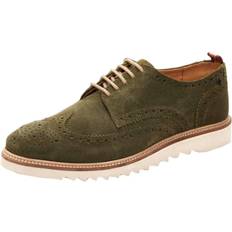 Green Derby Base London Mens Franco Suede Brogues (10 UK) (Taupe)