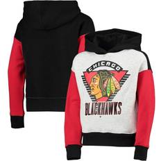 Outerstuff Girls Youth Heathered Gray, Chicago Blackhawks Let's Get Loud Pullover Hoodie